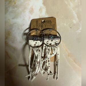 Silver and Cream Fringe Earrings